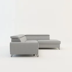 Softi Narożnik z regulowanymi zagłówkami jasnoszary IDYLLA lewy