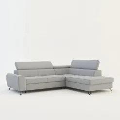 Softi Narożnik z regulowanymi zagłówkami jasnoszary IDYLLA lewy