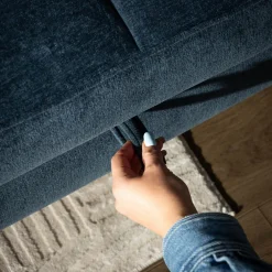 Softi Narożnik z regulowanymi zagłówkami granatowy NALA lewy