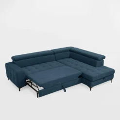 Softi Narożnik z regulowanymi zagłówkami granatowy NALA lewy