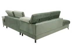 Narożniki|Werdomo Narożnik z regulowanymi zagłówkami zielony MOCCA II lewy