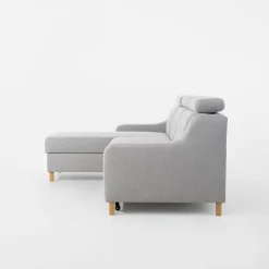 Narożnik z regulowanymi zagłówkami szary MARBELLA lewy