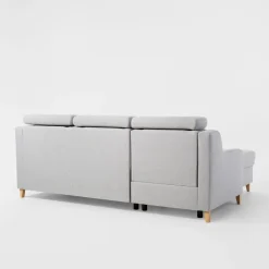 Narożnik z regulowanymi zagłówkami szary MARBELLA lewy