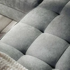 Softi Narożnik z regulowanymi zagłówkami szary NALA lewy