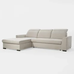 Narożniki| Narożnik z regulowanymi zagłówkami jasnoszary ARYA lewy