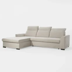 Narożniki| Narożnik z regulowanymi zagłówkami jasnoszary ARYA lewy