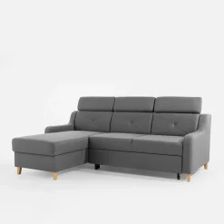 Narożniki| Narożnik z regulowanymi zagłówkami ciemnoszary MARBELLA lewy