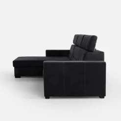 Narożniki| Narożnik z regulowanymi zagłówkami czarny TOSCANO