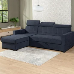 Narożniki| Narożnik z regulowanymi zagłówkami czarny TOSCANO