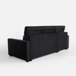 Narożniki| Narożnik z regulowanymi zagłówkami czarny TOSCANO