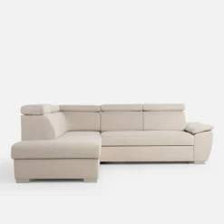 Narożniki|inny Narożnik z regulowanymi zagłówkami beżowy LUTON lewy