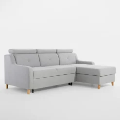 Narożniki| Narożnik z regulowanymi zagłówkami szary MARBELLA prawy