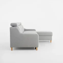 Narożniki| Narożnik z regulowanymi zagłówkami szary MARBELLA prawy