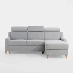 Narożniki| Narożnik z regulowanymi zagłówkami szary MARBELLA prawy