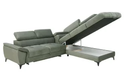 Narożniki|Werdomo Narożnik z regulowanymi zagłówkami zielony MOCCA II prawy