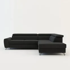 Softi Narożnik z regulowanymi zagłówkami ciemnoszary IDYLLA lewy