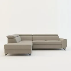 Softi Narożnik z regulowanymi zagłówkami beżowy IDYLLA prawy