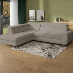 Softi Narożnik z regulowanymi zagłówkami beżowy IDYLLA prawy