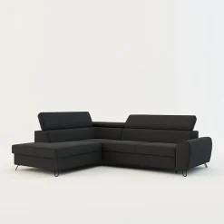 Softi Narożnik z regulowanymi zagłówkami ciemnoszary IDYLLA prawy