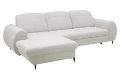 INFINI Narożnik z regulowanymi zagłówkami ecru ALVOR lewy