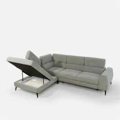 New Form Narożnik z regulowanymi zagłówkami jasnoszary JAZZY L lewy