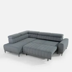 Narożniki|Werdomo Narożnik z regulowanymi zagłówkami szary CALDO II lewy