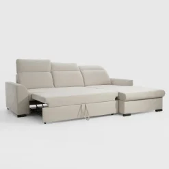 Narożnik z regulowanymi zagłówkami jasnoszary ARYA prawy