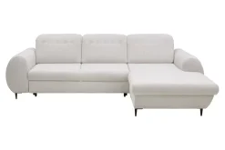 INFINI Narożnik z regulowanymi zagłówkami ecru ALVOR prawy