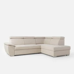 Narożniki|inny Narożnik z regulowanymi zagłówkami beżowy LUTON prawy