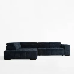 FN Design Narożnik z regulowanymi zagłówkami granatowy CHOCO lewy