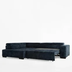 FN Design Narożnik z regulowanymi zagłówkami granatowy CHOCO lewy