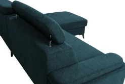 Narożniki| Narożnik z regulowanymi zagłówkami turkus LUGANO prawy