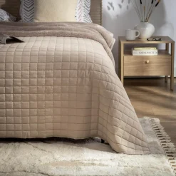 inny Narzuta na łóżko beżowa GISELLE 180x200 cm