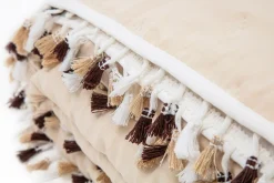 Koce I Narzuty| Narzuta na łóżko biało-beżowa FRINGLE 220x200 cm