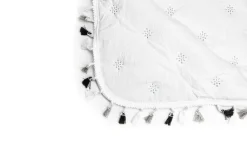 Estetica Narzuta na łóżko biało-czarna FRINGLE 180x200 cm