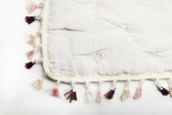 Estetica Narzuta na łóżko biało-różowa FRINGLE 180x200 cm