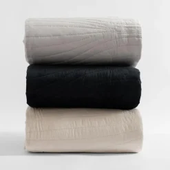 Narzuta na łóżko jasnoszara NEW WAVE 200x220 cm