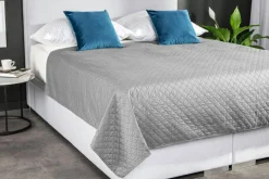 Koce I Narzuty| Narzuta na łóżko jasnoszara NICEA 220x240 cm