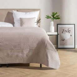 inny Narzuta na łóżko pikowana beżowa TOSCA 220x200 cm