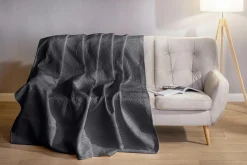 Koce I Narzuty|Estetica Narzuta na łóżko pikowana w liście szara FERN 220x240 cm