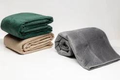 Koce I Narzuty|Estetica Narzuta na łóżko pikowana w liście szara FERN 220x240 cm