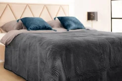 Koce I Narzuty|Estetica Narzuta na łóżko pikowana w liście szara FERN 200x220 cm