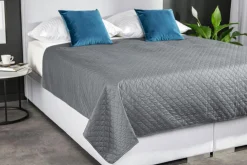 Narzuta na łóżko szara NICEA 220x240 cm