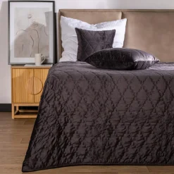inny Narzuta na łóżko z poszewkami ciemnoszara MAROKO 180x200 cm