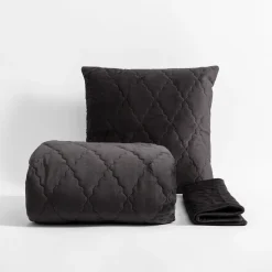 inny Narzuta na łóżko z poszewkami ciemnoszara MAROKO 180x200 cm