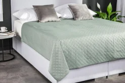 Koce I Narzuty| Narzuta na łóżko zielona NICEA 220x240 cm