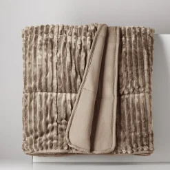 Narzuta sztruksowa beżowa SALSA 220x200 cm