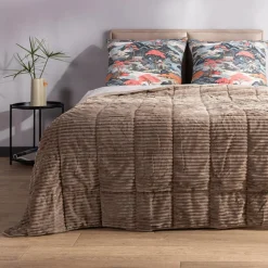 Narzuta sztruksowa beżowa SALSA 180x200 cm