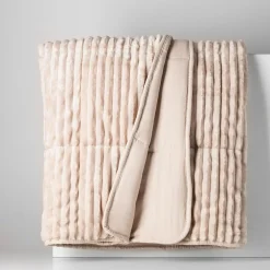 Koce I Narzuty| Narzuta sztruksowa kremowa SALSA 180x200 cm
