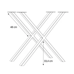 Stoły|FORTE Nogi metalowe typu X do stołu MODUL
